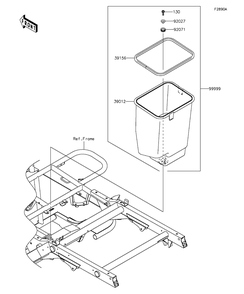 Optional Parts(Frame) Diagram and Parts List for KAF400DFF 2015 Kawasaki Lawn Tractor Accessories