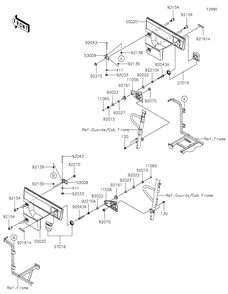 Door Diagram and Parts List for KAF820FNFNN 2022 Kawasaki Lawn Tractor Accessories