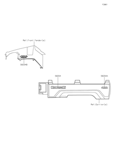 Decals Diagram and Parts List for KAF820EJF 2018 Kawasaki Lawn Tractor Accessories