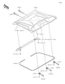 Sun Top Diagram and Parts List for KRF1000BMFNL 2021 Kawasaki Lawn Tractor Accessories
