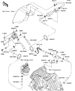 Fuel Pump Diagram and Parts List for KAF400BEF 2014 Kawasaki Lawn Tractor Accessories