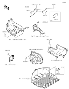 Labels Diagram and Parts List for KRF1000CPFNN 2023 Kawasaki Lawn Tractor Accessories