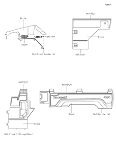 Decals(Blue)(Fjf) Diagram and Parts List for KAF820FJF 2018 Kawasaki Lawn Tractor Accessories