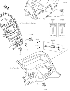 Ignition Switch Diagram and Parts List for KRF1000CNFNN 2022 Kawasaki Lawn Tractor Accessories