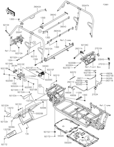 Part Location Diagram of 11056-4074 Kawasaki Bracket