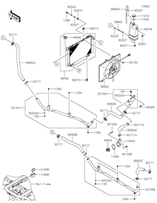 Radiator 1 Diagram and Parts List for KAF622AMFNN 2021 Kawasaki Lawn Tractor Accessories