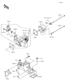 Throttle Diagram and Parts List for KAF620RKF 2019 Kawasaki Lawn Tractor Accessories