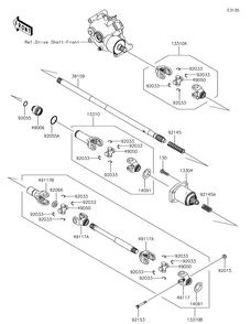 Drive Shaft-Propeller Diagram and Parts List for KAF400NHF 2017 Kawasaki Lawn Tractor Accessories