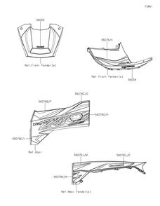 Decals(Dpfnn/Dpfnl) Diagram and Parts List for KRF1000DPFNL 2023 Kawasaki Lawn Tractor Accessories