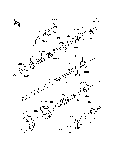 Transmission Diagram and Parts List for KAF950C7F 2007 & Prior Kawasaki Lawn Tractor Accessories