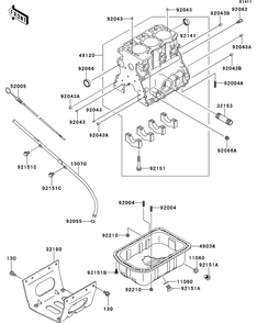 Crankcase Diagram and Parts List for KAF950GDF 2013 Kawasaki Lawn Tractor Accessories
