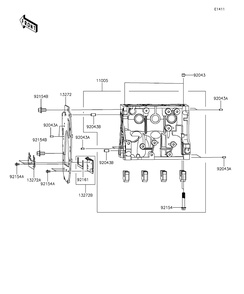 Crankcase Diagram and Parts List for KAF820BGF 2016 Kawasaki Lawn Tractor Accessories