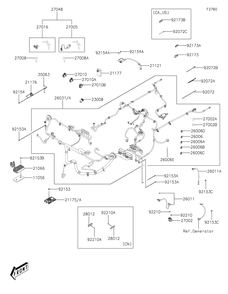 Part Location Diagram of 27010-0750 Kawasaki Switch, Head Lamp