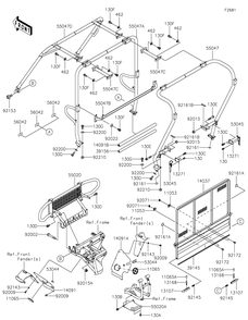 Guards/Cab Frame Diagram and Parts List for KAF620WLS 2020 Kawasaki Lawn Tractor Accessories