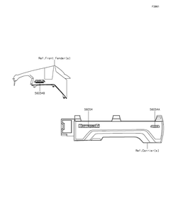 Decals Diagram and Parts List for KAF820EGF 2016 Kawasaki Lawn Tractor Accessories