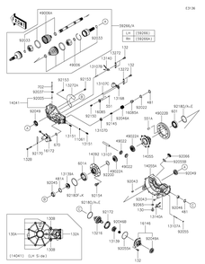 Part Location Diagram of 49022-0607 Kawasaki Gear-Bevel, 35t