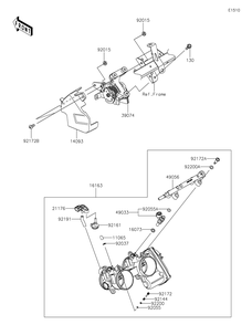 Throttle Diagram and Parts List for KRF1000DMFNN 2021 Kawasaki Lawn Tractor Accessories