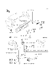 Labels Diagram and Parts List for KAF620G7F 2007 & Prior Kawasaki Lawn Tractor Accessories