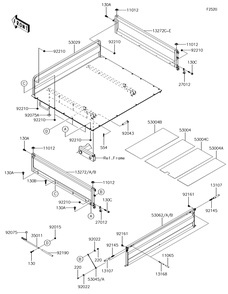 Carrier Diagram and Parts List for KAF620MHF 2017 Kawasaki Lawn Tractor Accessories