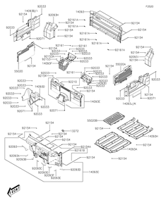 Carrier Diagram and Parts List for KAF700AMFNN 2021 Kawasaki Lawn Tractor Accessories