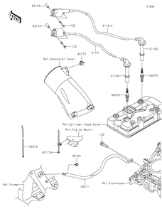 Ignition System Diagram and Parts List for KRF1000ALF 2020 Kawasaki Lawn Tractor Accessories