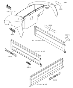 Decals Diagram and Parts List for KAF400EGF 2016 Kawasaki Lawn Tractor Accessories