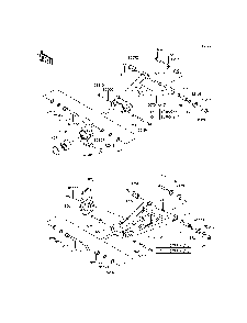 Rear Suspension Diagram and Parts List for KRT800CFF 2015 Kawasaki Lawn Tractor Accessories