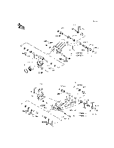 Rear Suspension Diagram and Parts List for KRF800DFF 2015 Kawasaki Lawn Tractor Accessories