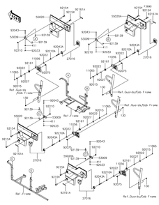Door Diagram and Parts List for KAF1000HJF 2018 Kawasaki Lawn Tractor Accessories