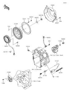 Generator/Ignition Coil Diagram and Parts List for KAF620VGF 2016 Kawasaki Lawn Tractor Accessories