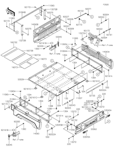 Carrier Diagram and Parts List for KAF1000EMFNN 2021 Kawasaki Lawn Tractor Accessories