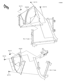 Guard Diagram and Parts List for KRF800GJF 2018 Kawasaki Lawn Tractor Accessories