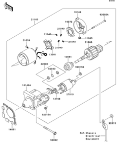 Starter Motor Diagram and Parts List for KAF400AFF 2015 Kawasaki Lawn Tractor Accessories