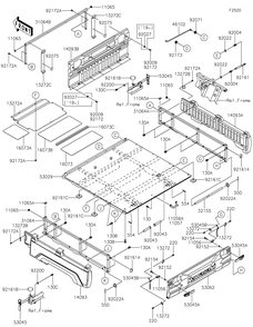 Carrier Diagram and Parts List for KAF820GLF 2020 Kawasaki Lawn Tractor Accessories