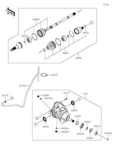 Part Location Diagram of 13101-0680 Kawasaki Gear-Assembly, Front Differential