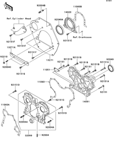 Engine Cover Diagram and Parts List for KAF950GDF 2013 Kawasaki Lawn Tractor Accessories