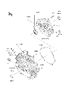 Crankcase Diagram and Parts List for KAF400A7F 2007 & Prior Kawasaki Lawn Tractor Accessories