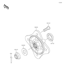Rear Hubs/Brakes Diagram and Parts List for KRF800JNFNL 2022 Kawasaki Lawn Tractor Accessories
