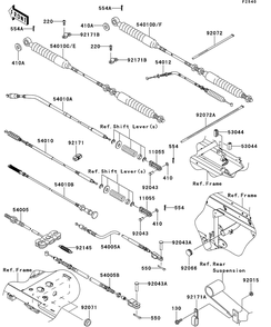 Cables Diagram and Parts List for KAF620SDF 2013 Kawasaki Lawn Tractor Accessories