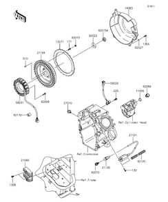 Generator/Ignition Coil Diagram and Parts List for KAF620RFF 2015 Kawasaki Lawn Tractor Accessories