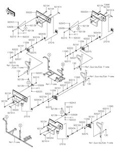 Door Diagram and Parts List for KAF820DJF 2018 Kawasaki Lawn Tractor Accessories