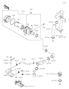 Air Cleaner Diagram and Parts List for KAF620ZMFNN 2021 Kawasaki Lawn Tractor Accessories