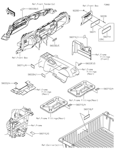 Labels Diagram and Parts List for KRF800JNFNL 2022 Kawasaki Lawn Tractor Accessories