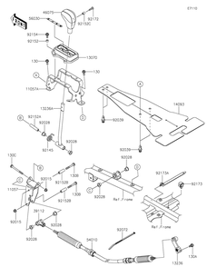 Control Diagram and Parts List for KRF1000ALF 2020 Kawasaki Lawn Tractor Accessories