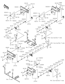 Door Diagram and Parts List for KAF1000CKF 2019 Kawasaki Lawn Tractor Accessories