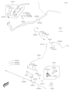 Brake Piping Diagram and Parts List for KAF700DLF 2020 Kawasaki Lawn Tractor Accessories