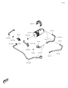 Fuel Evaporative System Diagram and Parts List for KAF700DNFNN 2022 Kawasaki Lawn Tractor Accessories