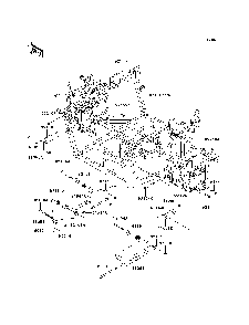 Engine Mount Diagram and Parts List for KRF750RDF 2013 Kawasaki Lawn Tractor Accessories