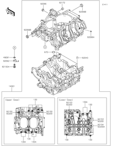 Crankcase Diagram and Parts List for KRF1000ALF 2020 Kawasaki Lawn Tractor Accessories