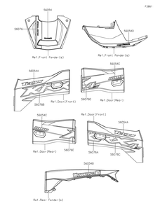 Decals(Bpfnn/Bpfnl) Diagram and Parts List for KRT1000BPFNL 2023 Kawasaki Lawn Tractor Accessories